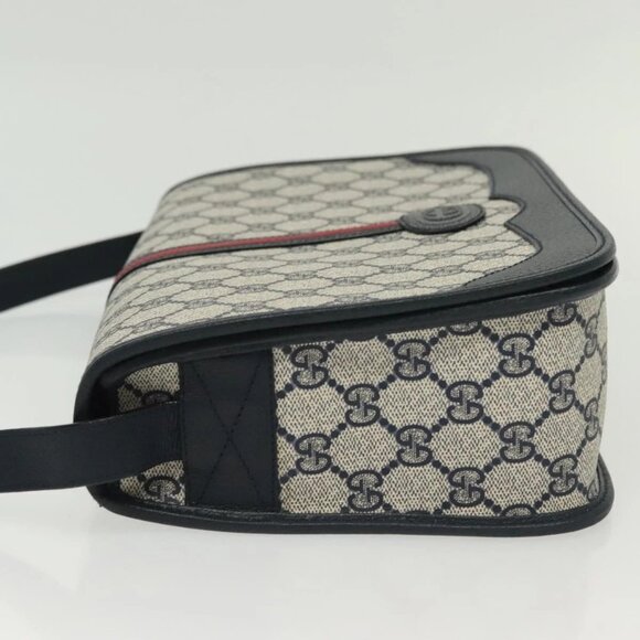 GUCCI GG Supreme Sherry Line Shoulder Bag PVC Navy Gold 001 113 0551 Auth SW1462 - Picture 6 of 16